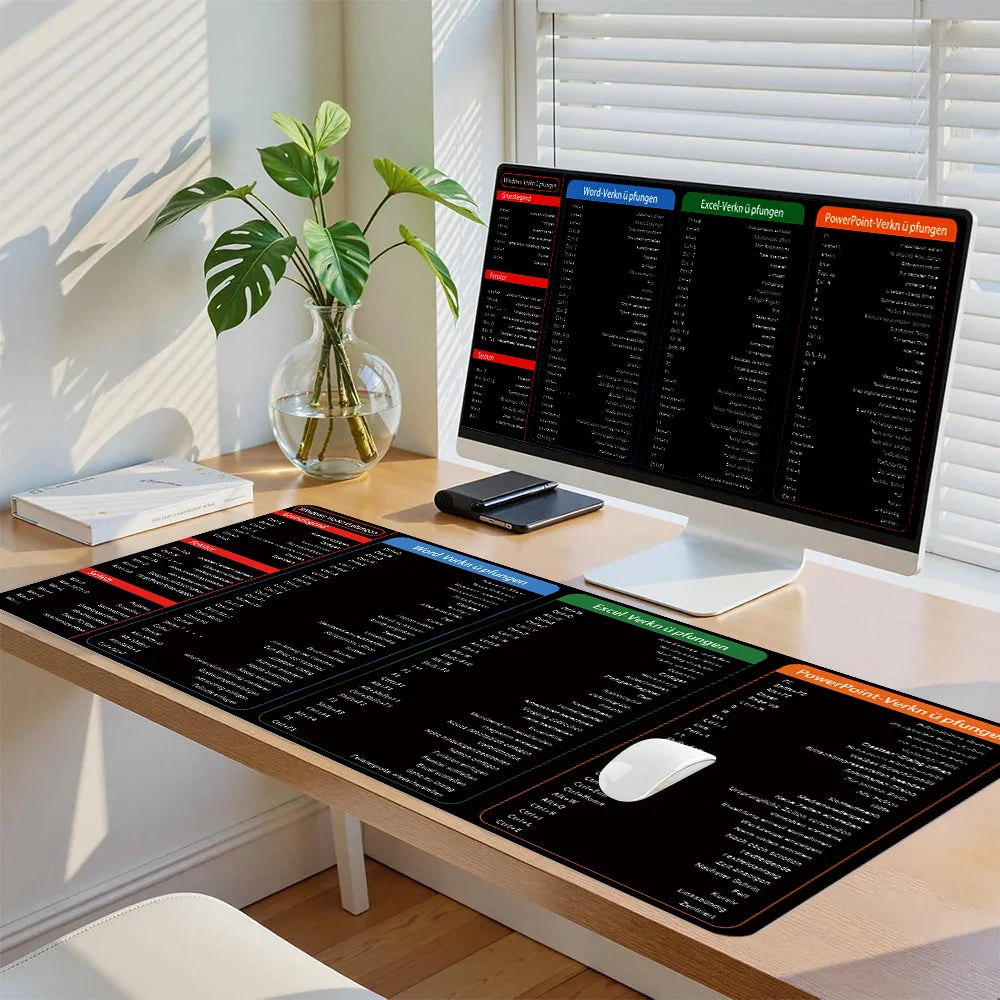 Großes Mauspad mit Excel-Tastenkürzeln