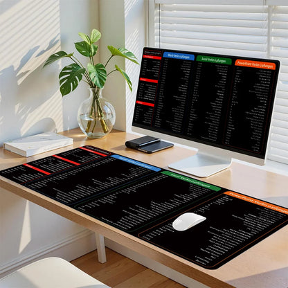 Großes Mauspad mit Excel-Tastenkürzeln