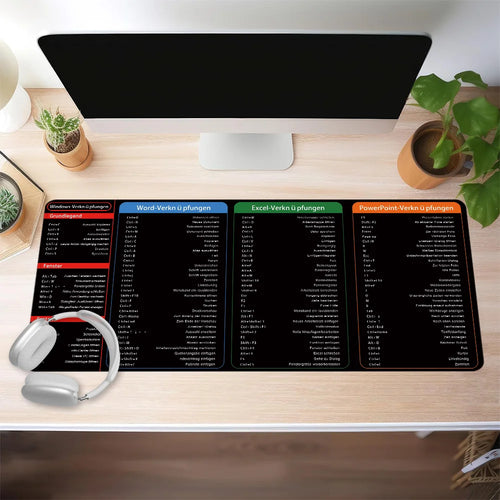 Großes Mauspad mit Excel-Tastenkürzeln