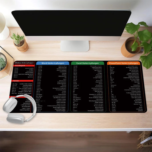 Großes Mauspad mit Excel-Tastenkürzeln