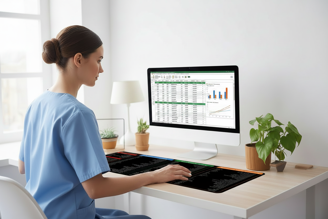 Nurse with Excel screen