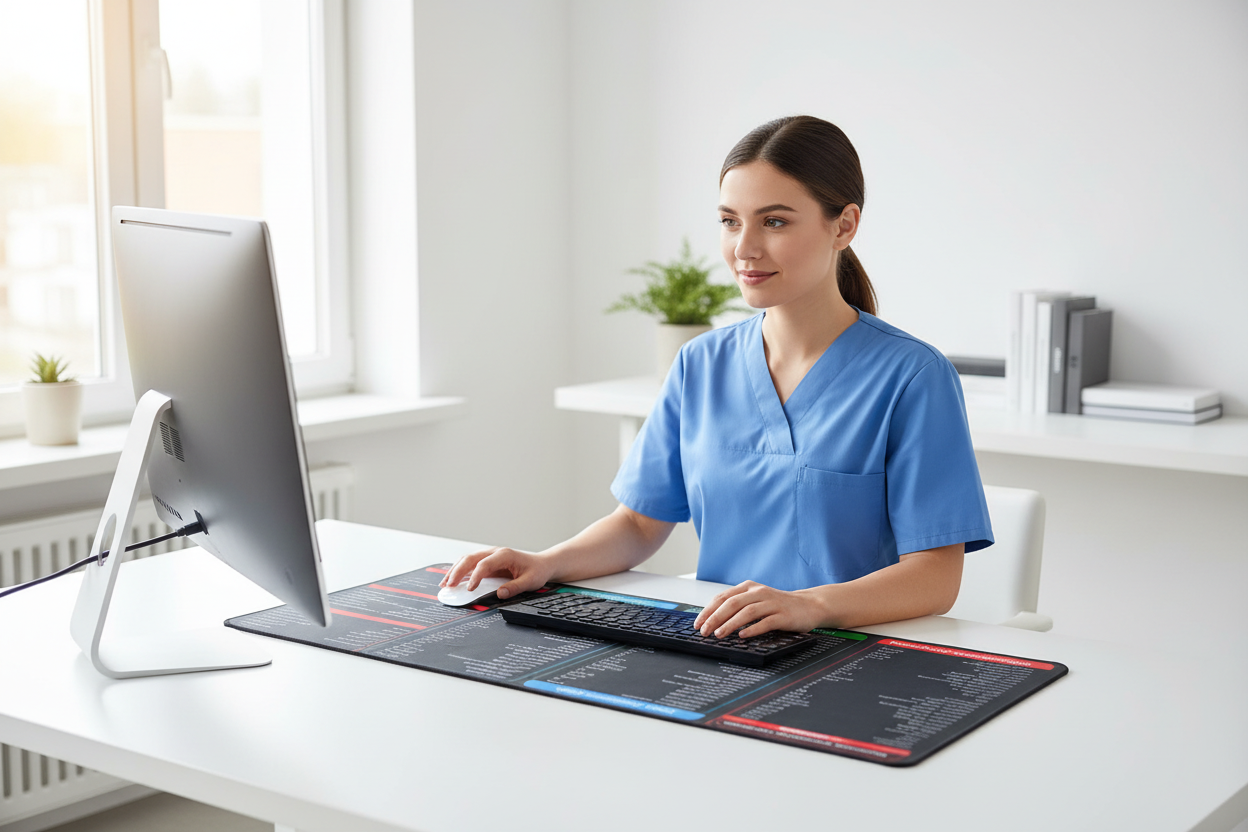 Nurse with mouse pad